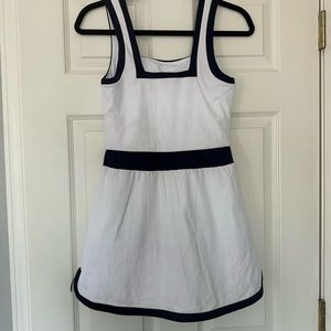 Addison Bay Rally Dress in White/Navy - XS